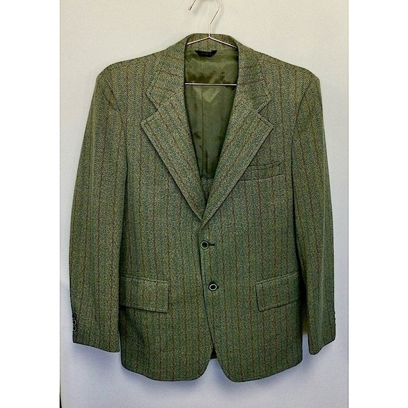 Vintage Men's Unbranded Blazer Size M Green Brown - Picture 2 of 11